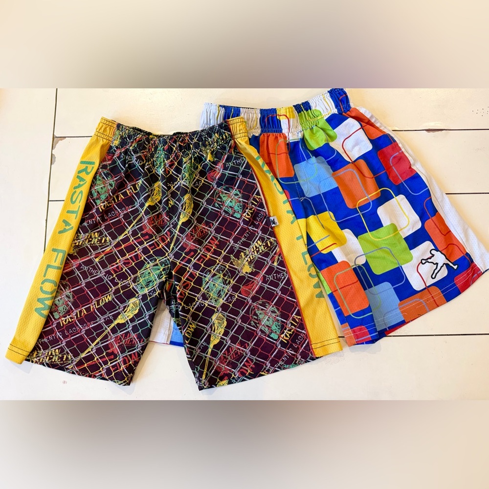 Flow Society Lacrosse unlimited  Shorts Rasta colorful Boys Youth Small